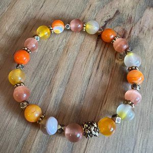Orange Agate Crystal Bracelet